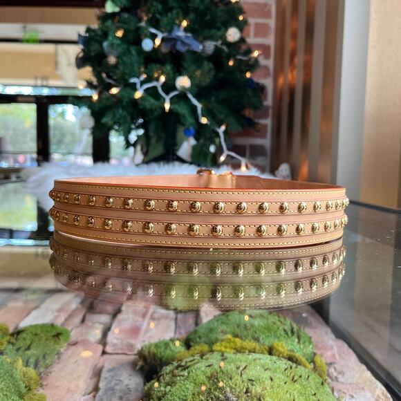 LOUIS VUITTON Belt Vachetta Studded Belt SZ80/32(4US) - Picture 2 of 7